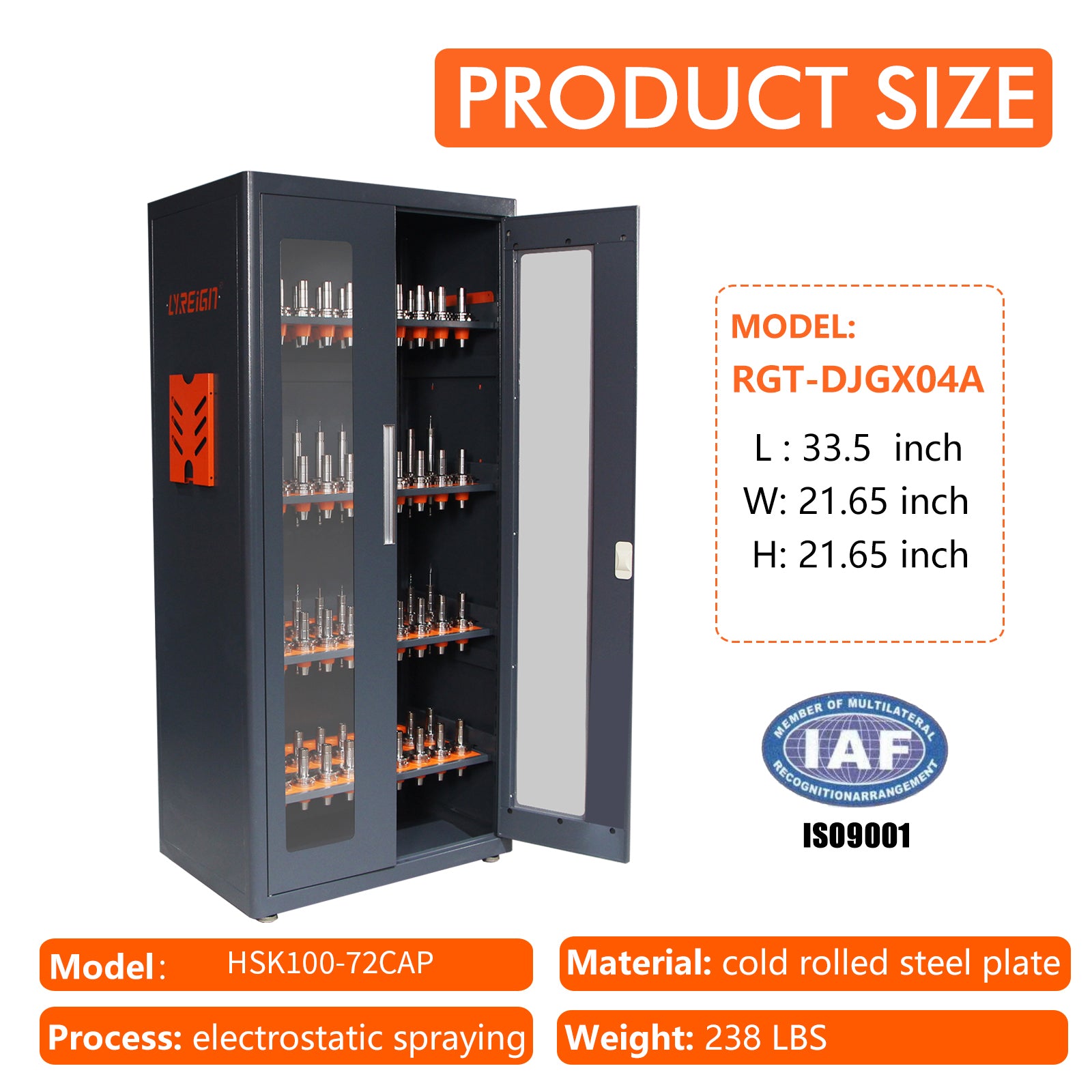 HSK100-72PCS tool holder cabinet
