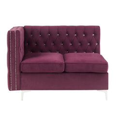 Burgundy Tufted Loveseat with Nailhead Trim