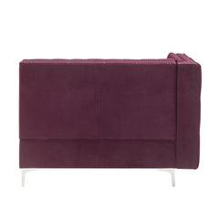Burgundy Tufted Loveseat with Nailhead Trim