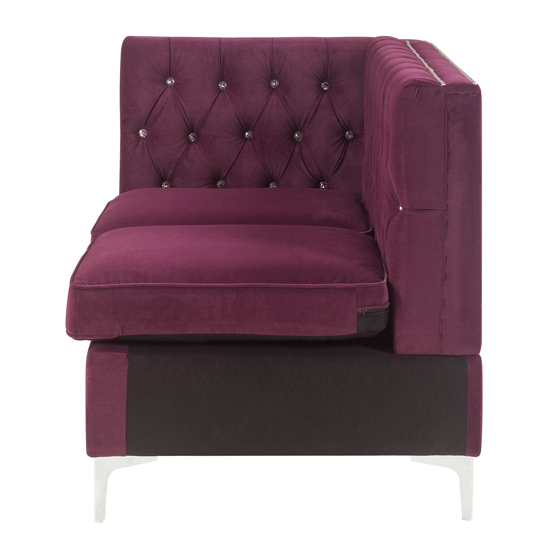 Burgundy Tufted Loveseat with Nailhead Trim
