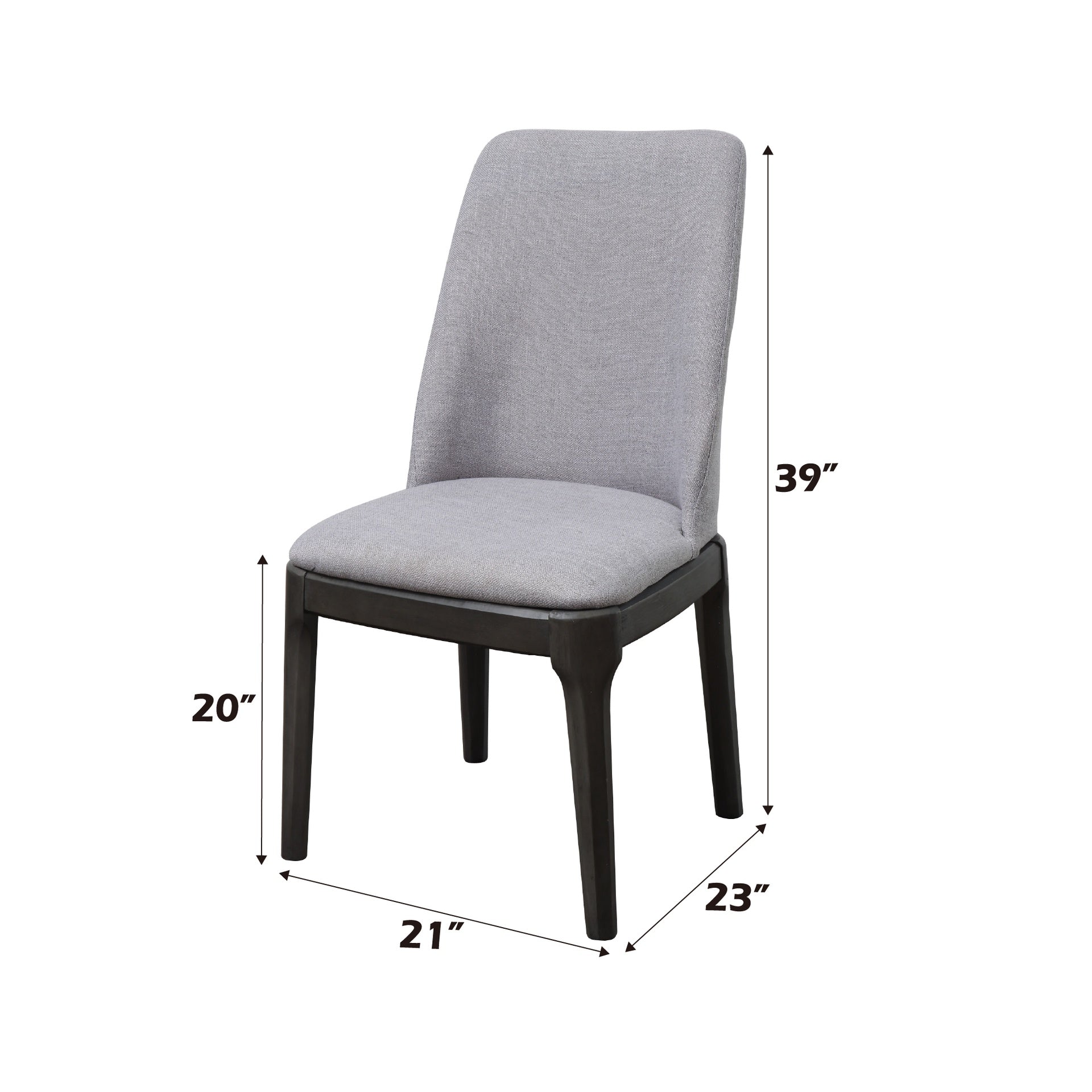 Madan Light Gray Linen & Gray Oak Finish Side Chair (Set of 2)