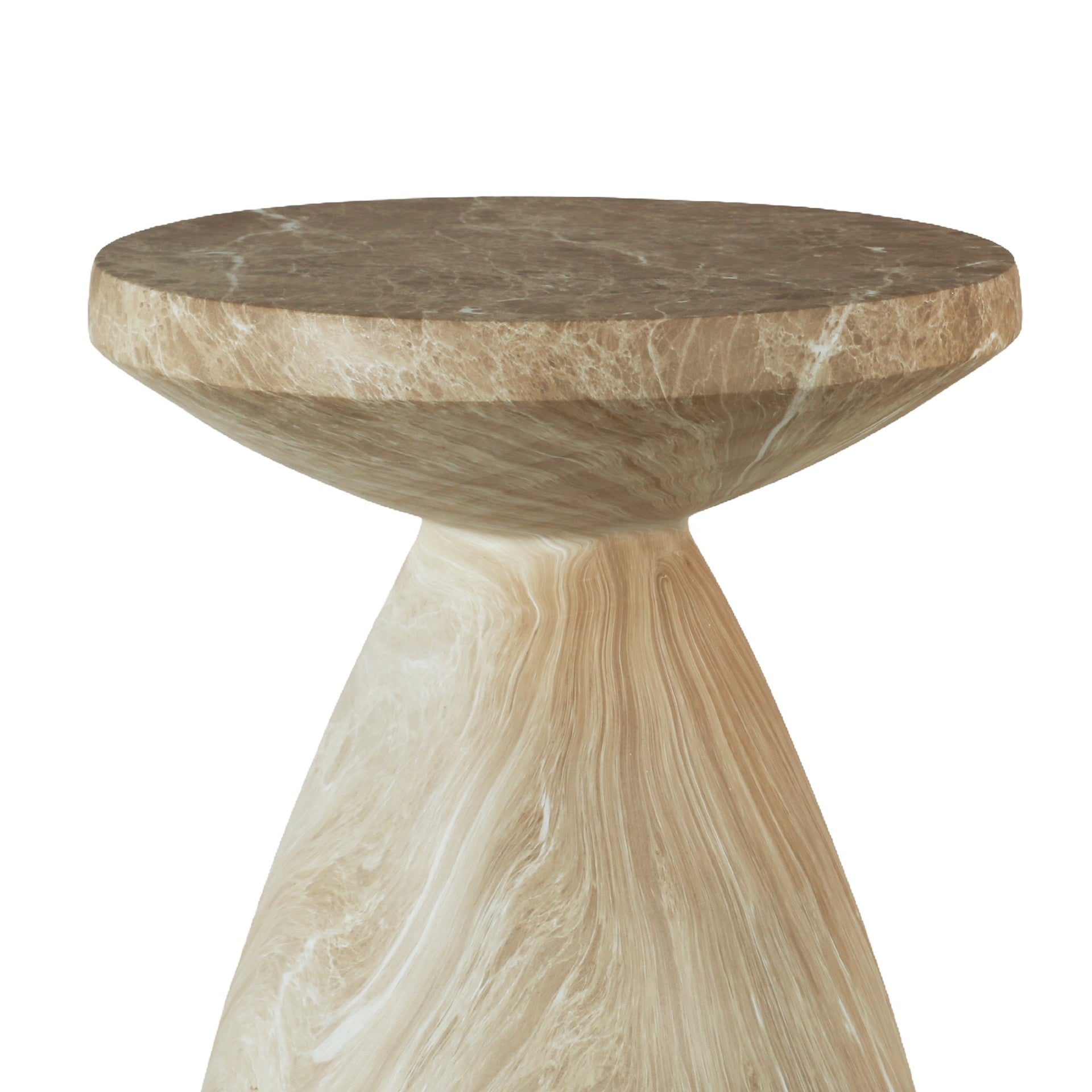 Cement Outdoor End Tables for Patio, GardenAccent Table Faux Terrazzo Accent Table, Modern Small Round Side Tablefor Outside, Tree Stump Garden Stool DrumTable indoor and Outdoor