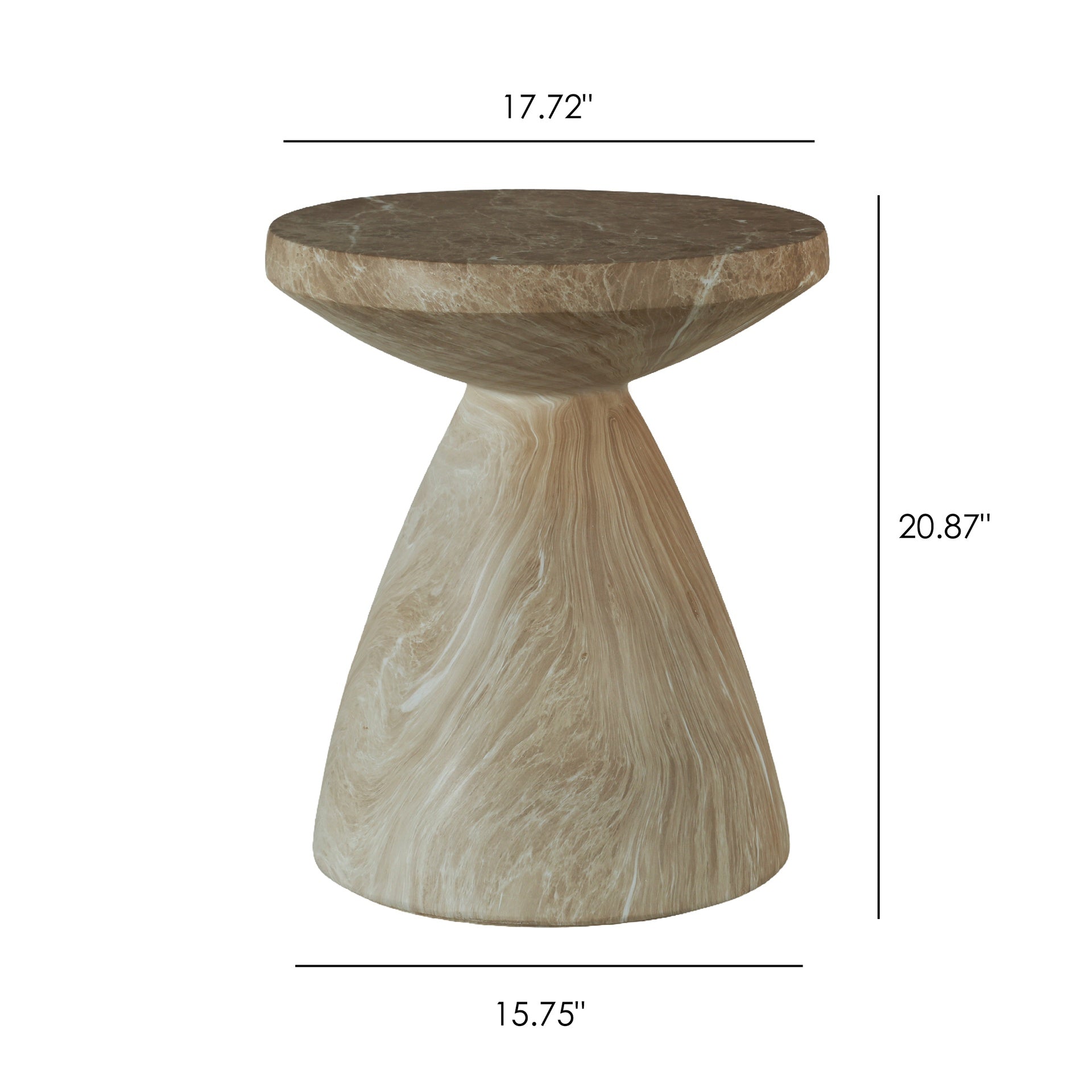 Cement Outdoor End Tables for Patio, GardenAccent Table Faux Terrazzo Accent Table, Modern Small Round Side Tablefor Outside, Tree Stump Garden Stool DrumTable indoor and Outdoor