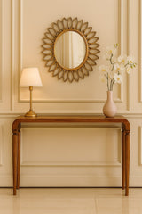 Solid Wood Arcus Console Table,Brown