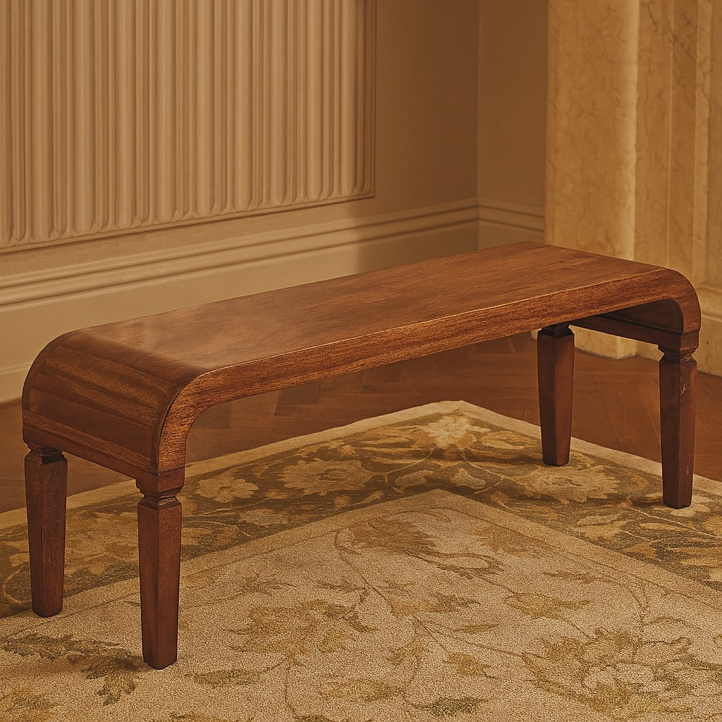Solid Wood Arcus Coffee Table,Brown