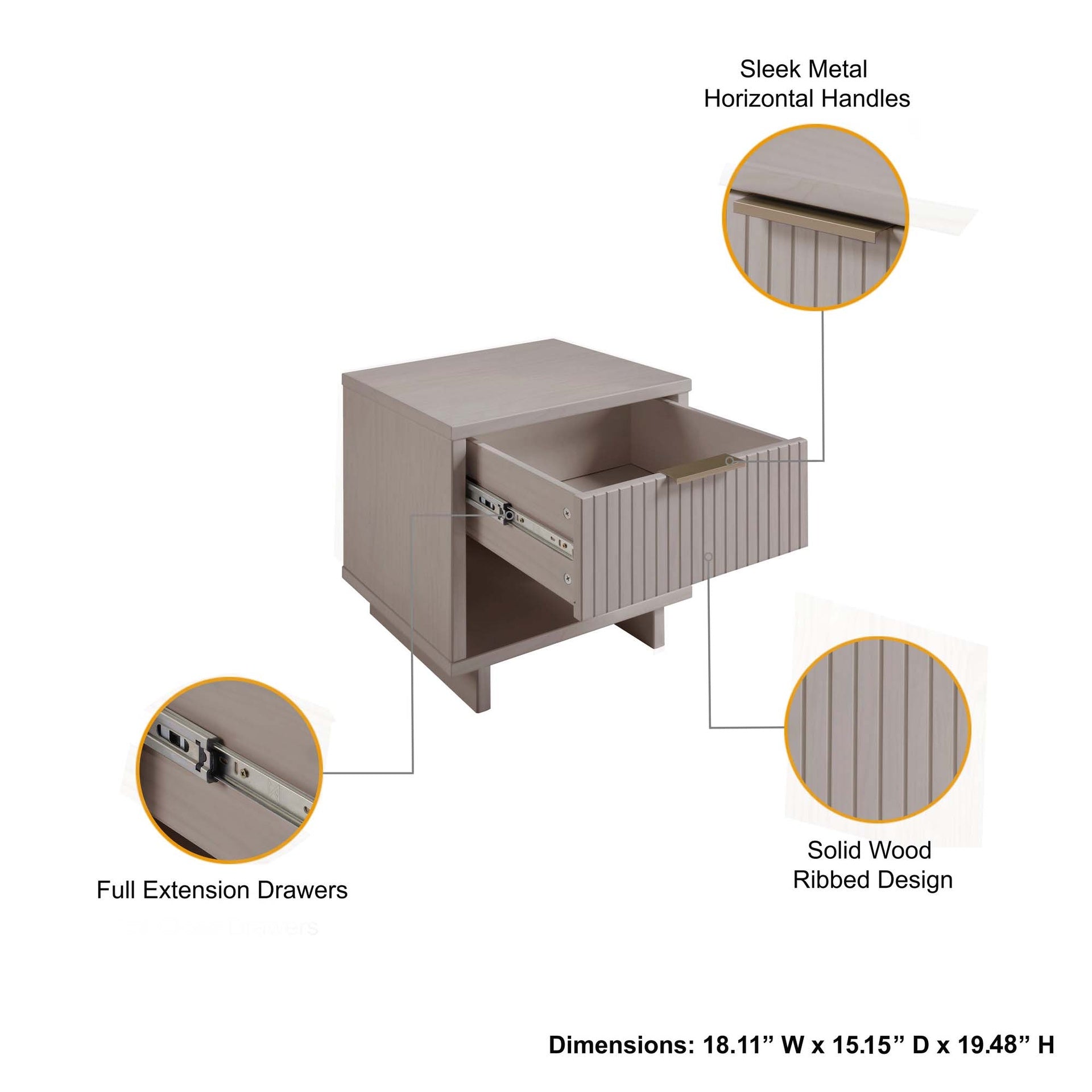Nightstand in Light Gray