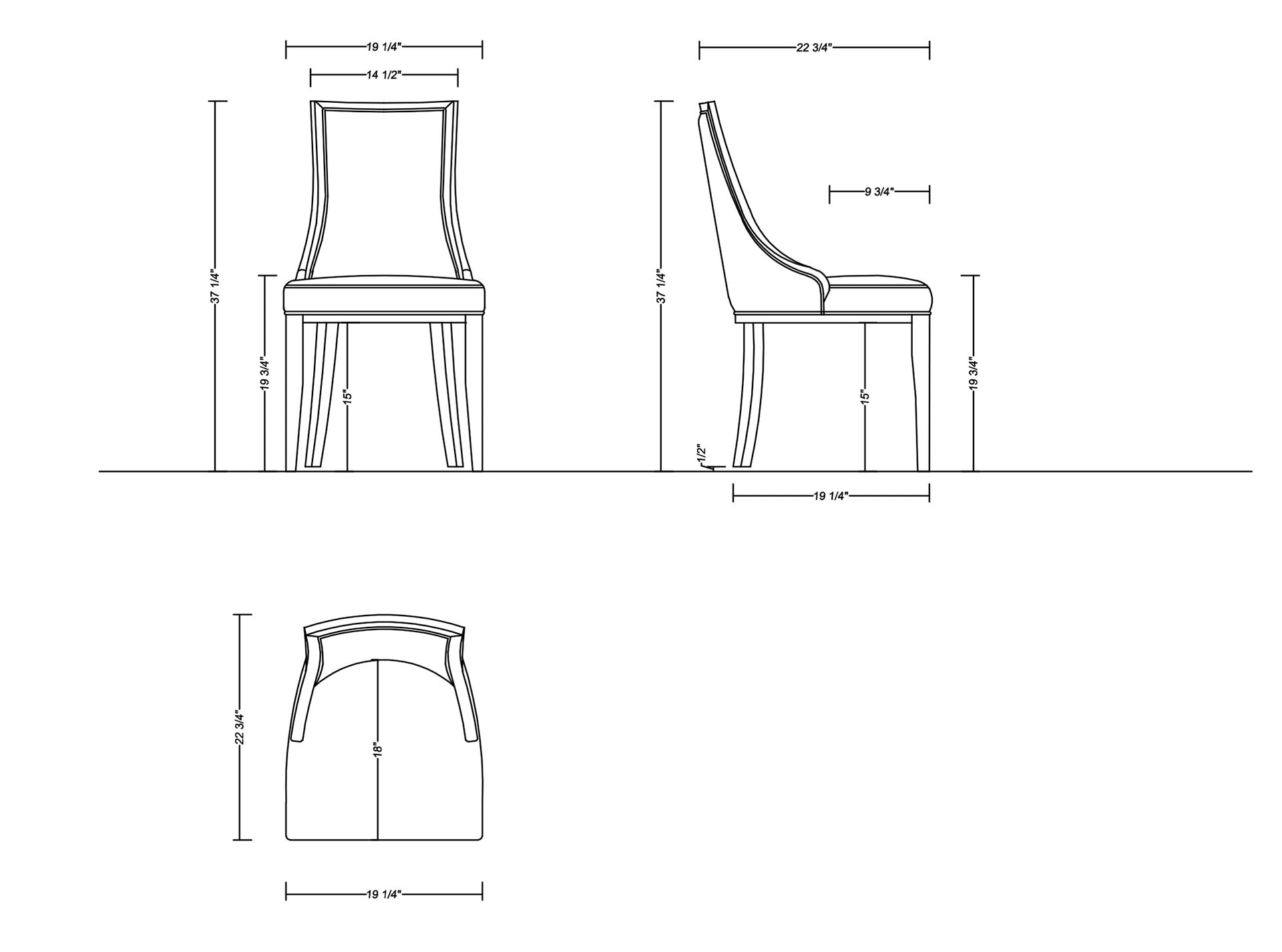 Dining Chair - Set of 2 in Light Gray