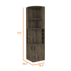 Seattle Bar Cabinet, Eight Bottle Cubbies, Two Large Open Shelves