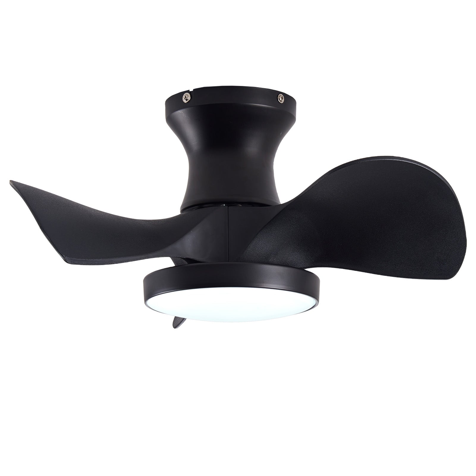 ABS Ceiling Fan with 3 Color Temperatures Light and Remote Control DC Motor Powerful and low noise Small Space ceiling fan for Kitchen Bedroom Dining room Toilet Patio.( Matte Black)