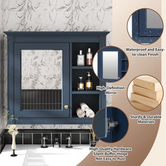 30'' x 28'' Medicine Cabinet, Wall Mounted Bathroom Storage Cabinet, Modern Bathroom Wall Cabinet with Mirror,Medicine Cabinet, Mirror Cabinet with 3 Open Shelves (Not Include Bathroom Vanity )