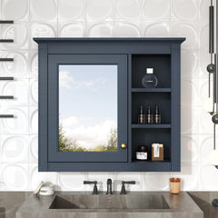 30'' x 28'' Medicine Cabinet, Wall Mounted Bathroom Storage Cabinet, Modern Bathroom Wall Cabinet with Mirror,Medicine Cabinet, Mirror Cabinet with 3 Open Shelves (Not Include Bathroom Vanity )