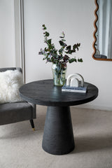 36x36x30" Black Round Dining Table with Pedestal Base