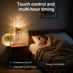2 PCS LED Bathroom Vanity Lights Bathroom Light Fixtures Over Mirror,3000K Natural Warm Light, Modern Wall Sconce for Bedroom,Living Room,Hallway,Gold
