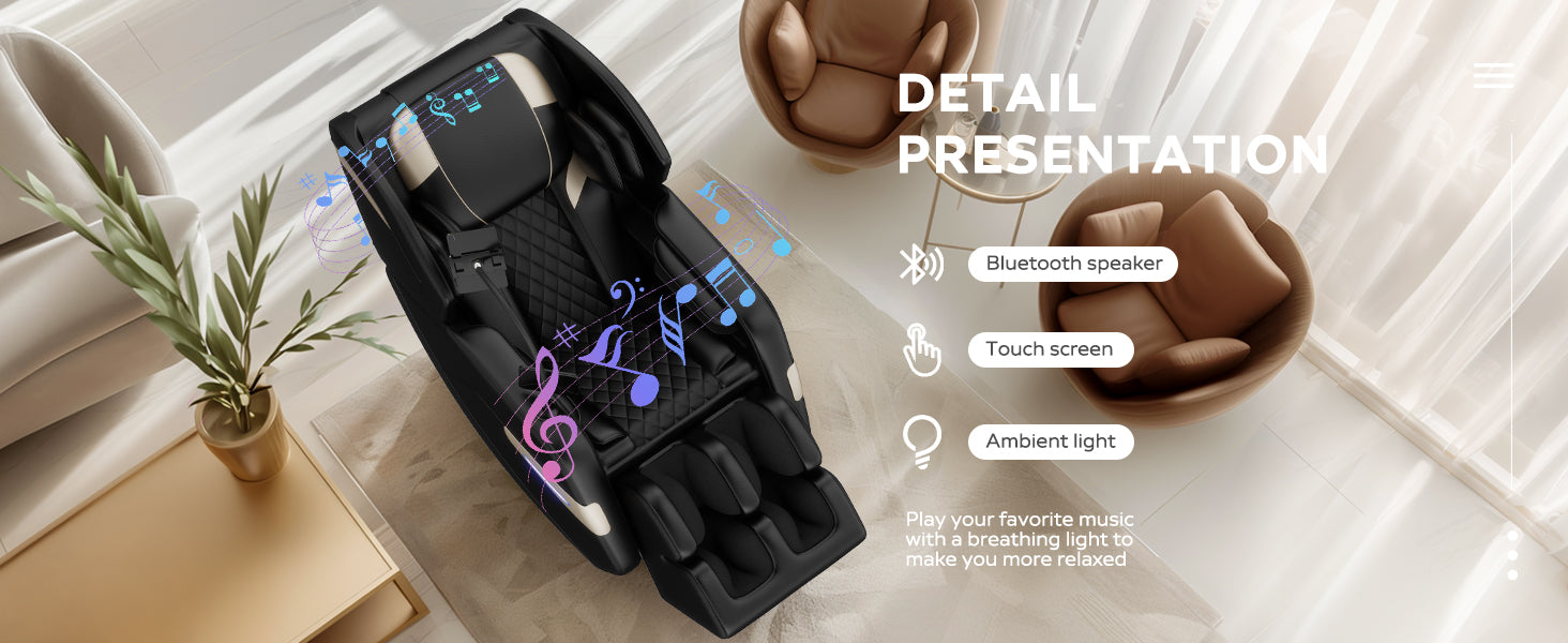 2024 Massage Chair Recliner with Zero Gravity with Full Body Air Pressure