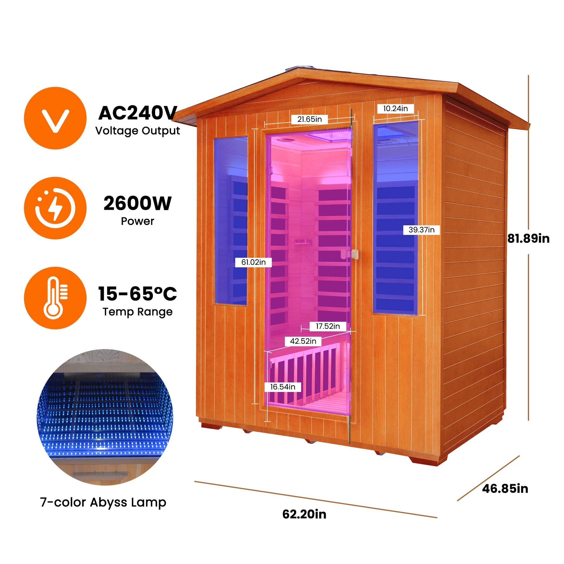 3-4 person outdoor sauna room