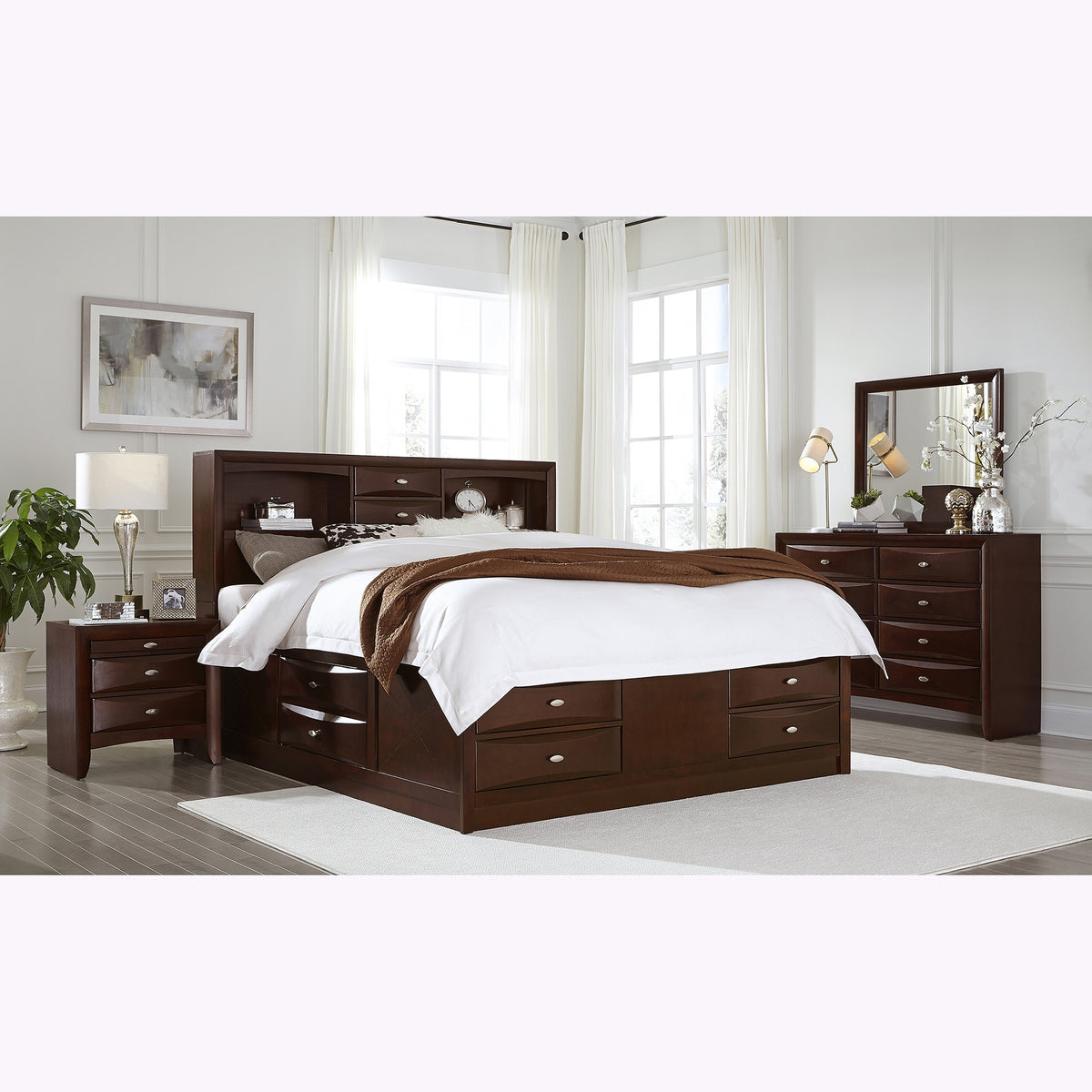 LUCILLE MERLOT 5PC KING BEDROOM SET