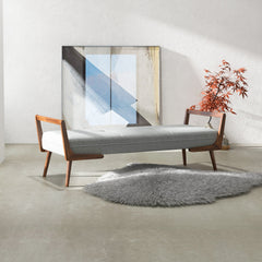 Modern Cora Mid Century Modern Gray Bench 20.5" H x 51.4" W x 19.3" D for Entryway, Living Room, Hallway