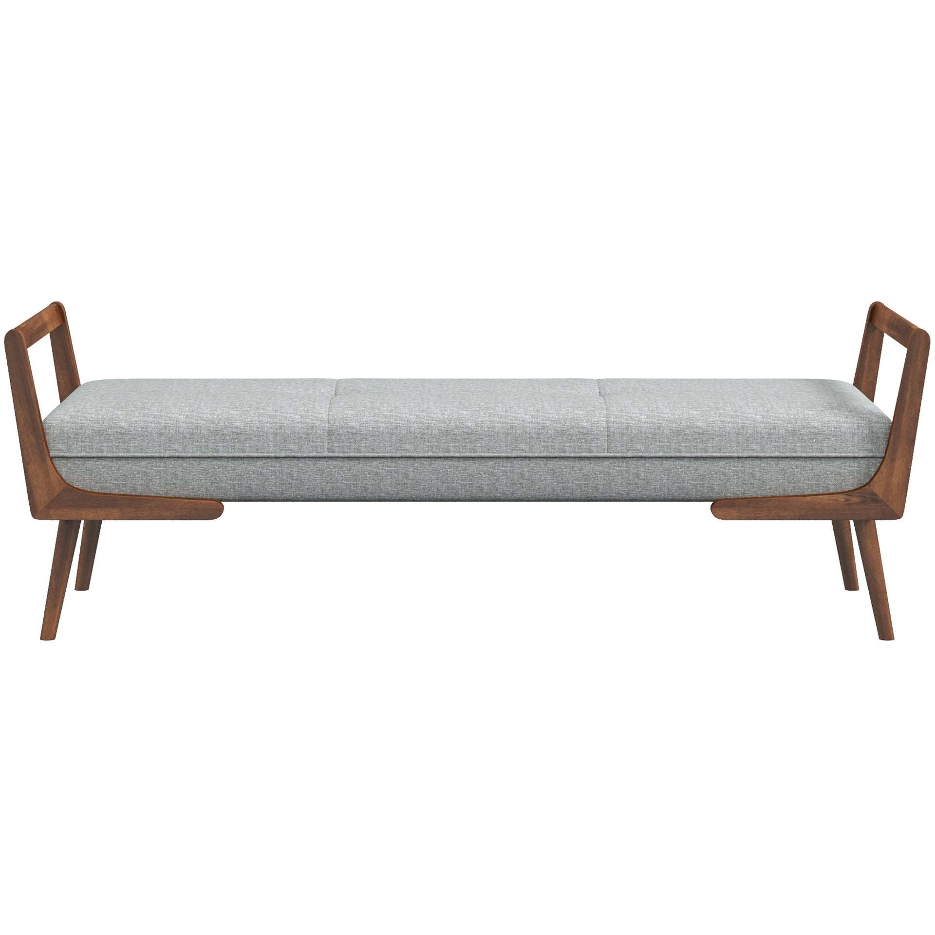 Modern Cora Mid Century Modern Gray Bench 20.5" H x 51.4" W x 19.3" D for Entryway, Living Room, Hallway