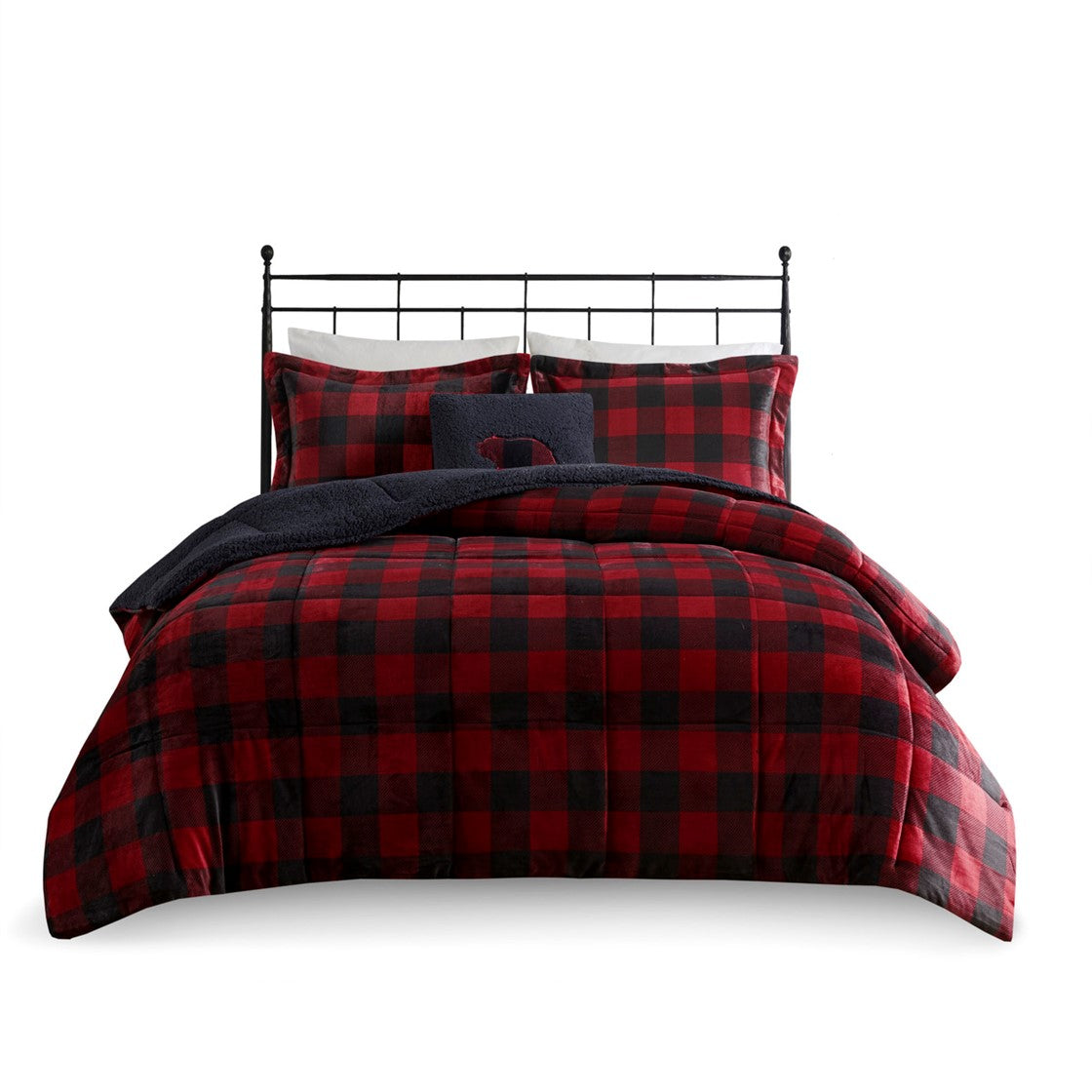 Full/Queen Plush to Sherpa Down Alternative Comforter Set