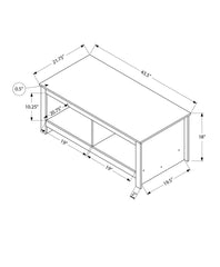 Coffee Table, 44"l, Cocktail, Accent, Storage, Rectangular, Living Room, Beige Oak Laminate, Dark Brown Oak Laminate, Contemporary