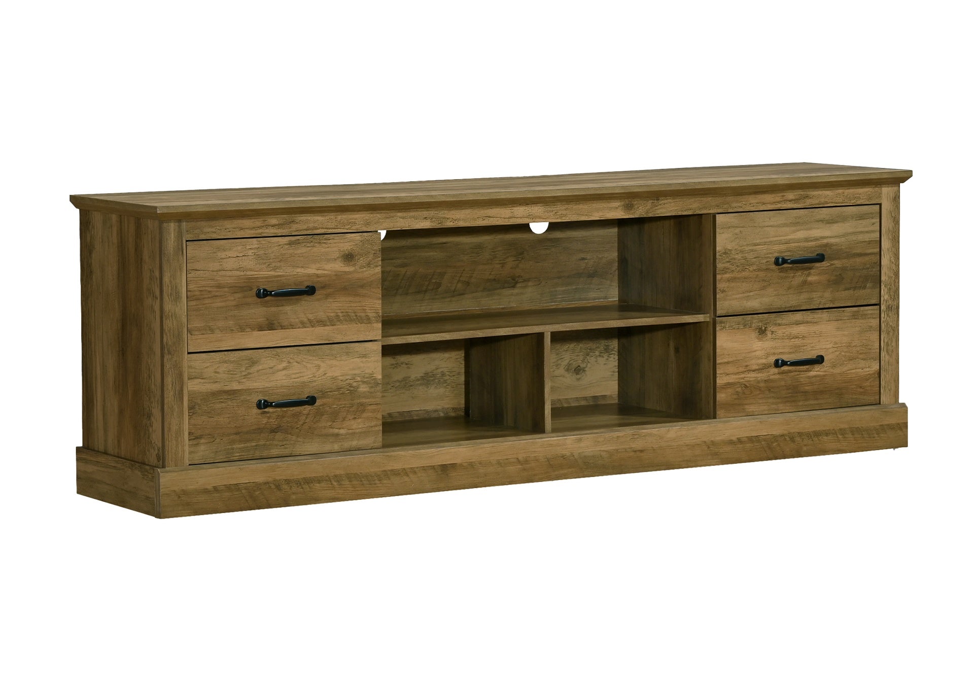 Tv Stand, 72 Inch, Console, Storage Drawers, Media Entertainment Center, Living Room, Bedroom, Brown Oak Laminate, Transitional