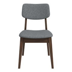 Carlos Dark Grey Fabric Solid Back Side Chair (Set Of 2)