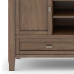 Warm Shaker 47 inch Wide Solid Wood TV Stand in Rustic Natural Aged Brown For TVs up to 50 inches