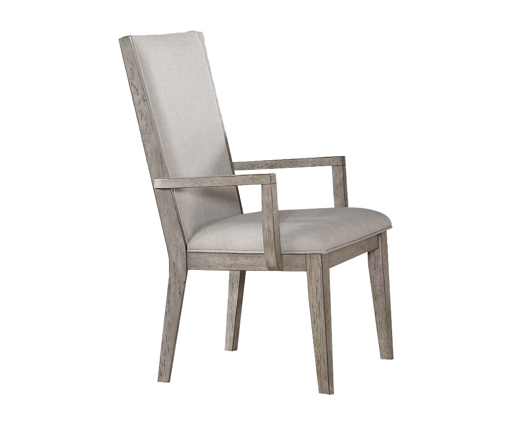 Rocky Fabric & Gray Oak Finish Arm Chair (Set of 2)