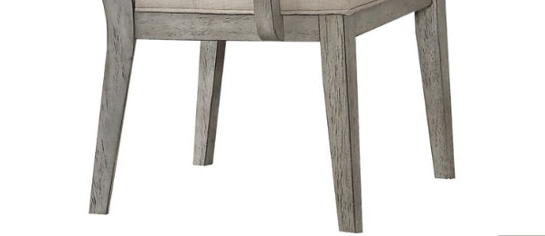 Rocky Fabric & Gray Oak Finish Arm Chair (Set of 2)