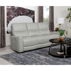 Ashland Dove Grey Upholstered Power Reclining Sofa