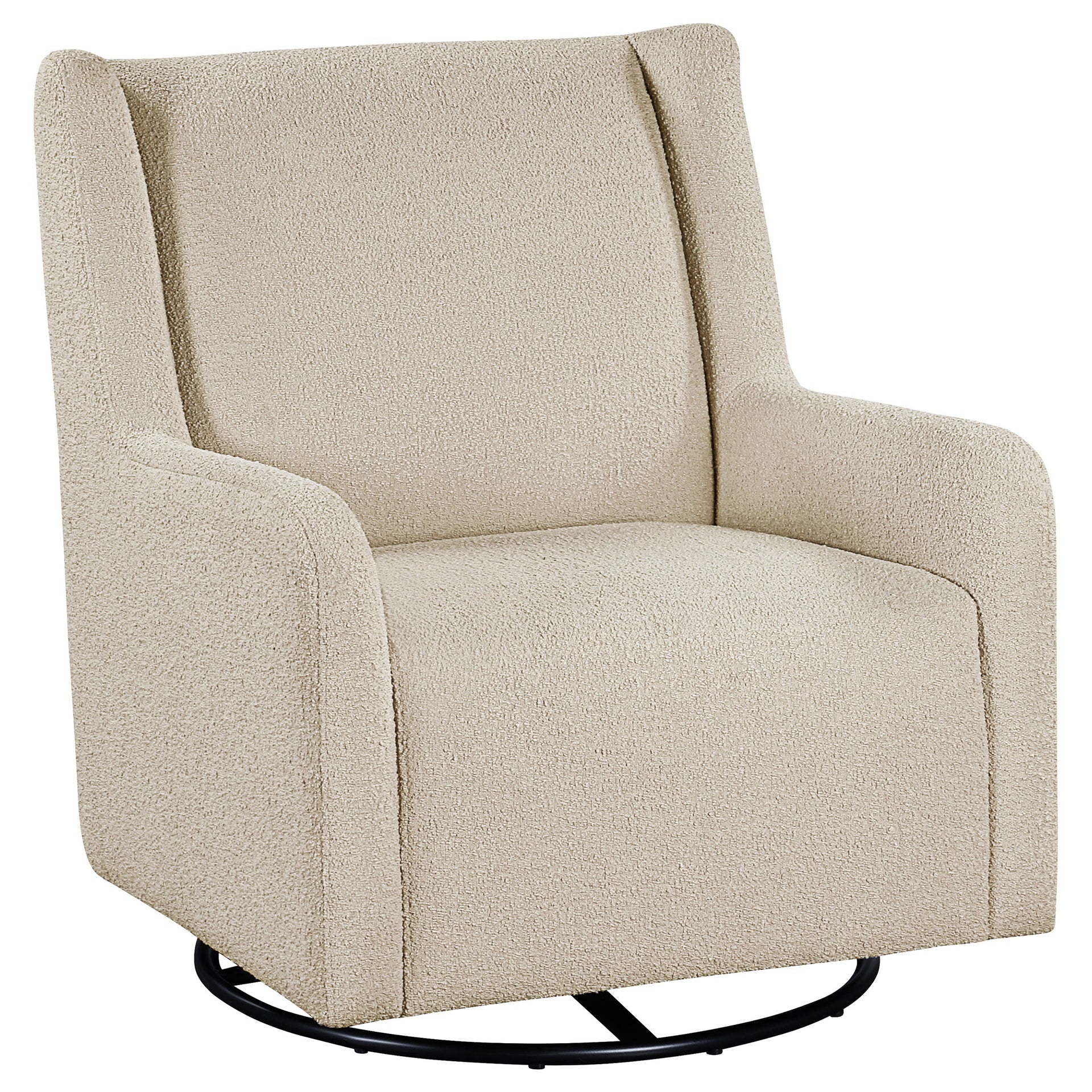 Omari Beige Upholstered Swivel Glider Sandy