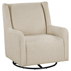 Omari Beige Upholstered Swivel Glider Sandy