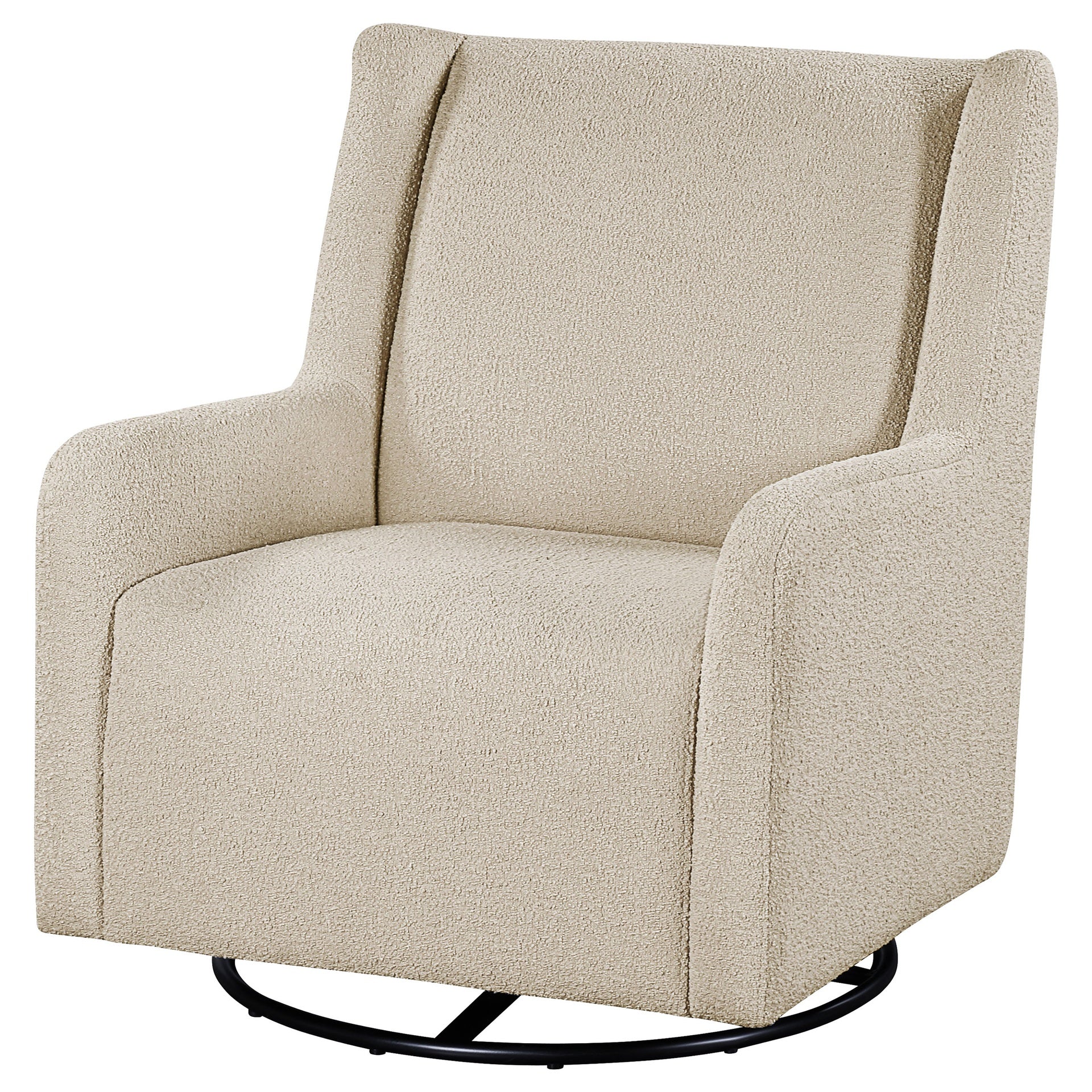 Omari Beige Upholstered Swivel Glider Sandy