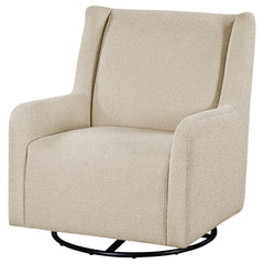 Omari Beige Upholstered Swivel Glider Sandy