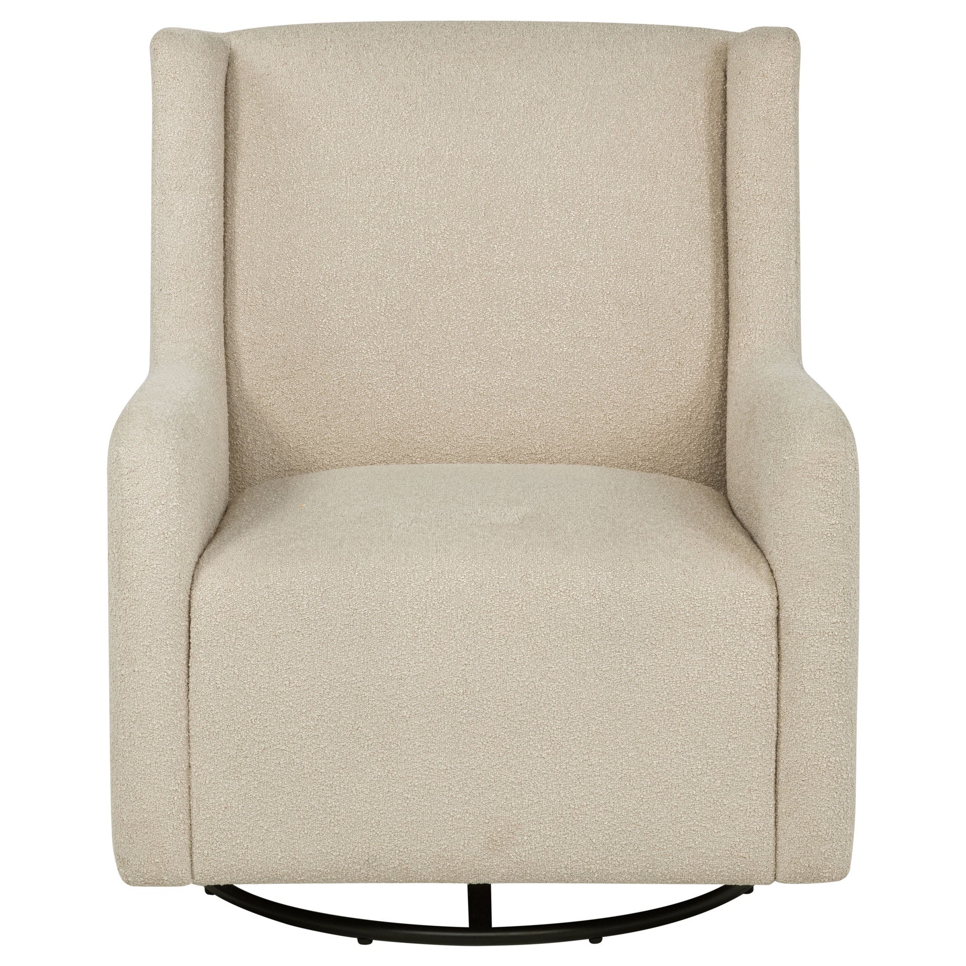 Omari Beige Upholstered Swivel Glider Sandy