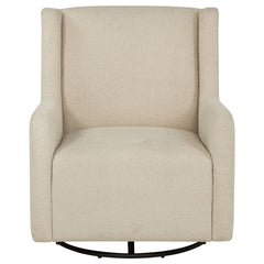 Omari Beige Upholstered Swivel Glider Sandy