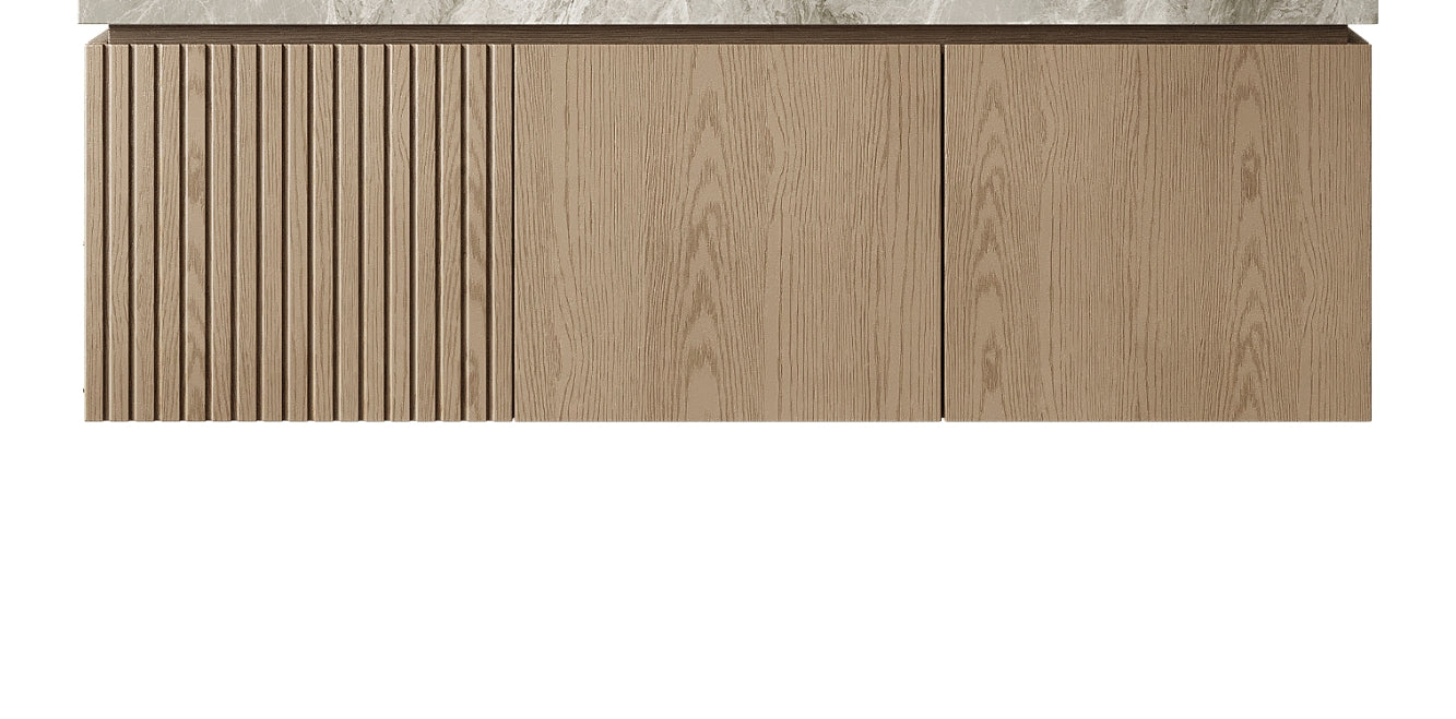 48" MURI Heidelberg Woodgrain Plywood Cabinet with Double Doors and One Drawer, NO Basin and Top, NO Faucet and Sink Cover