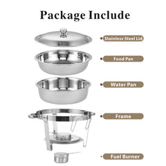 Round Buffet Catering Dish For Home and Outdoor  6 Packs