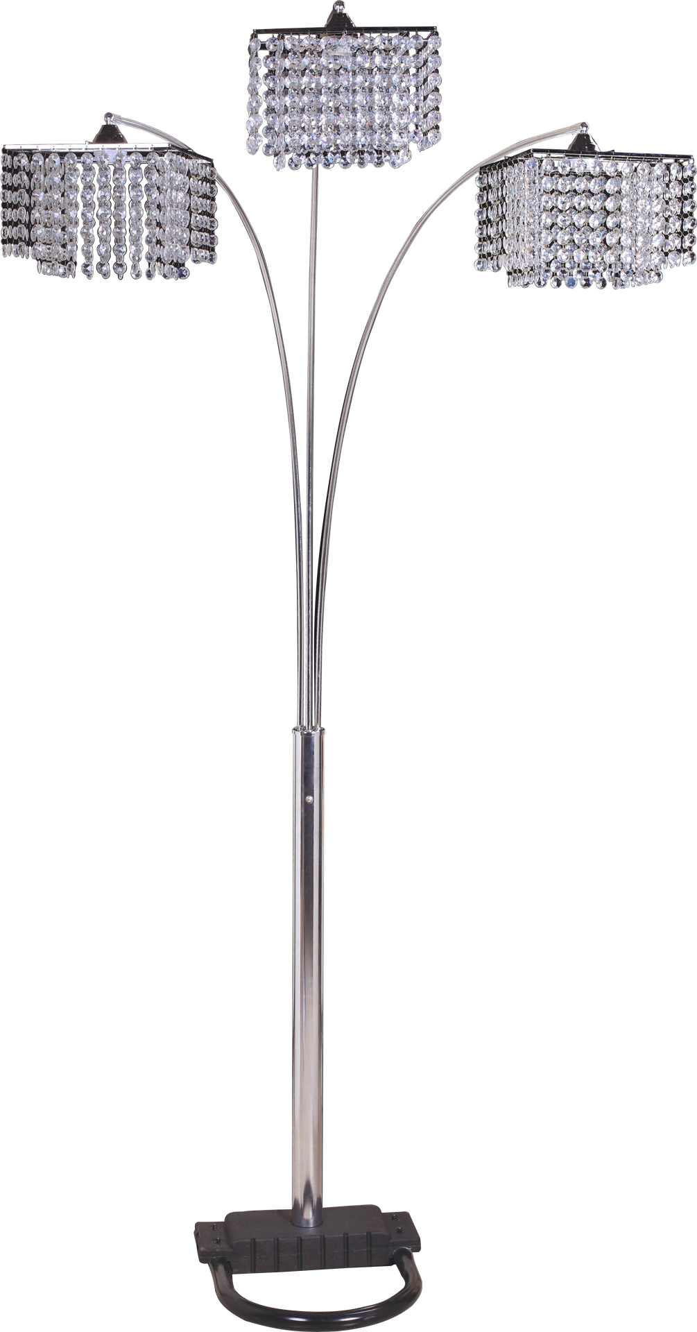 84"H 3-SHADE CRYSTAL INSPIRED ARCH FLOOR LAMP (1 PC/CTN/2.61 Cu Ft/34.63 G.W. lbs)