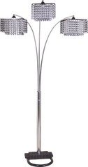 84"H 3-SHADE CRYSTAL INSPIRED ARCH FLOOR LAMP (1 PC/CTN/2.61 Cu Ft/34.63 G.W. lbs)