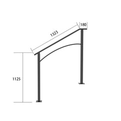 Handrails for Outdoor Steps, Fit 1 or 3 Steps Outdoor Stair Railing, Black Wrought Iron Handrail, Flexible Front Porch Hand Rail, Transitional Handrails for Concrete Steps or Wooden Stairs