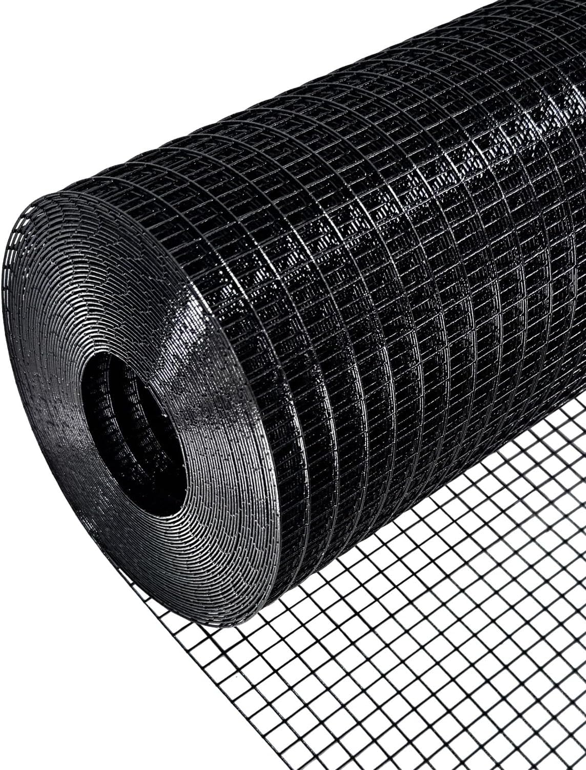 Black Hardware Cloth 5 ft × 100 ft, 19 Gauge 1/2 inch Black PVC Vinyl Coated Welded Wire Fence Supports Poultry Netting Chicken Coop Cover Wire Fencing Black PVC Wire Mesh