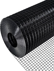 Black Hardware Cloth 5 ft × 50 ft, 19 Gauge 1/2 inch Black PVC Vinyl Coated Welded Wire Fence Supports Poultry Netting Chicken Coop Cover Wire Fencing Black PVC Wire Mesh