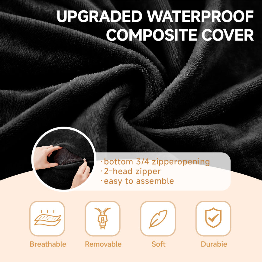 6FT bean bag chair, memory foam filling, adult and teen bean bag chair, soft sofa with removable flannel cover, round sofa for living room, bedroom, college dorm.