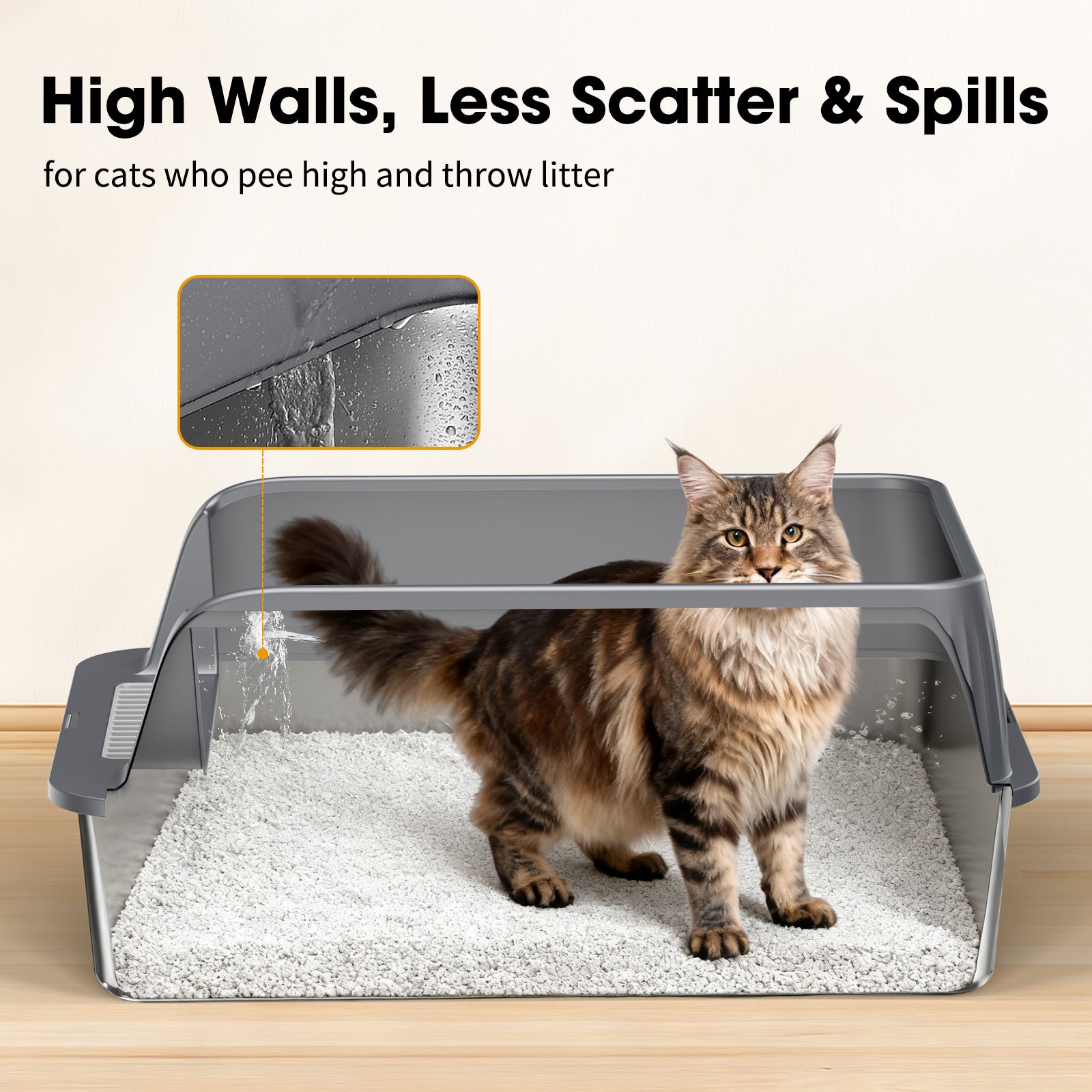 STAINLESS STEEL CAT LITTER BOX