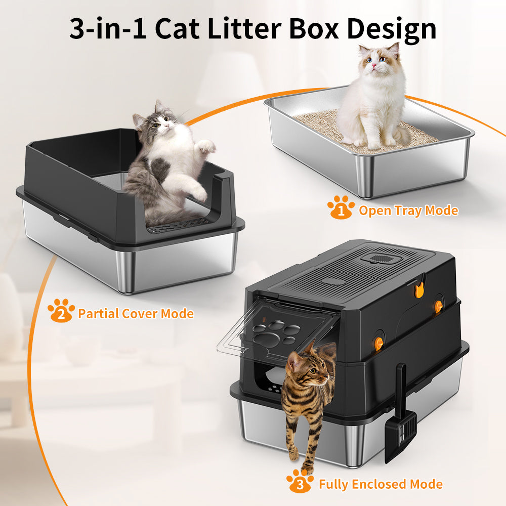 STAINLESS STEEL CAT LITTER BOX