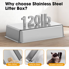 STAINLESS STEEL CAT LITTER BOX