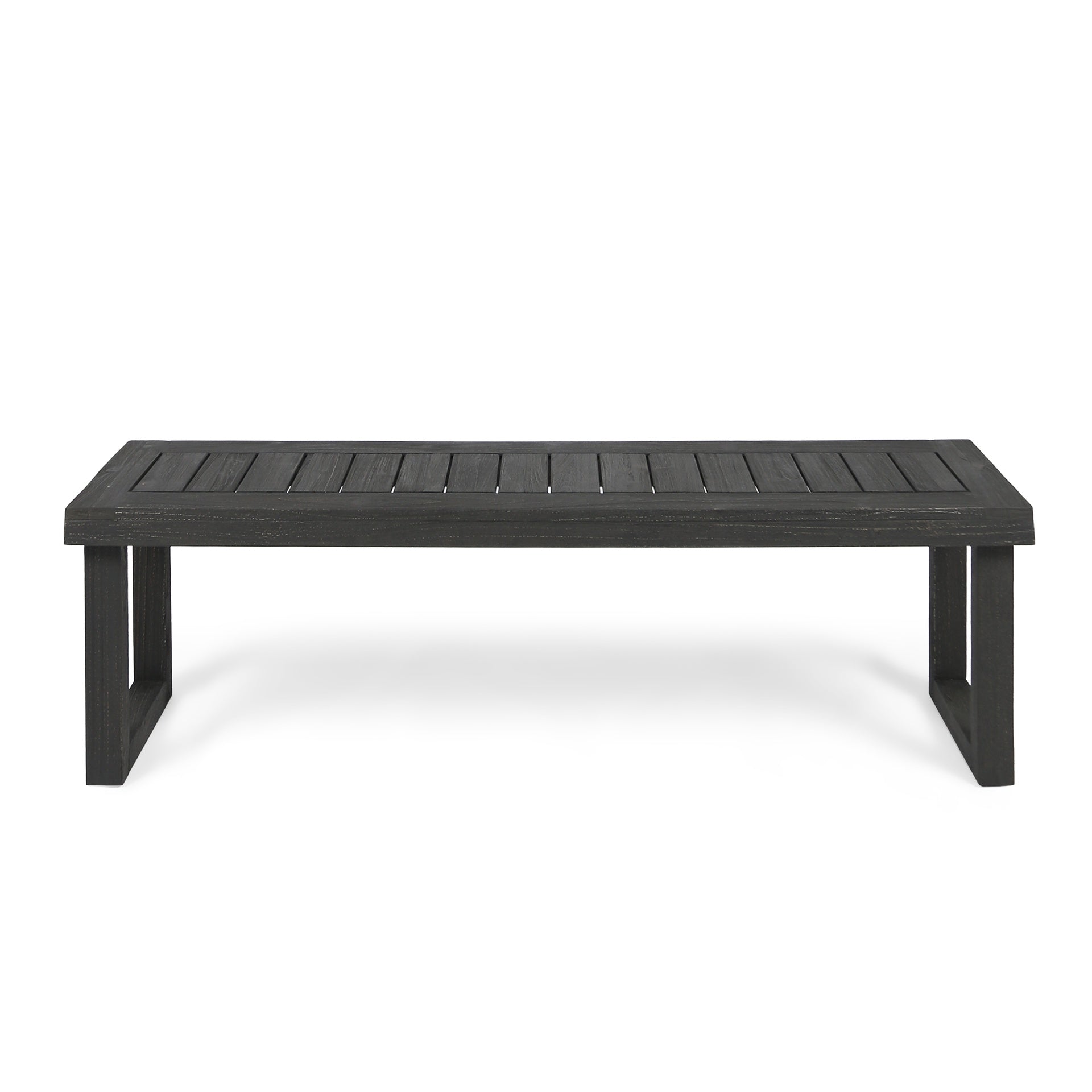 Outdoor Acacia Wood Dining Bench,Dark Grey