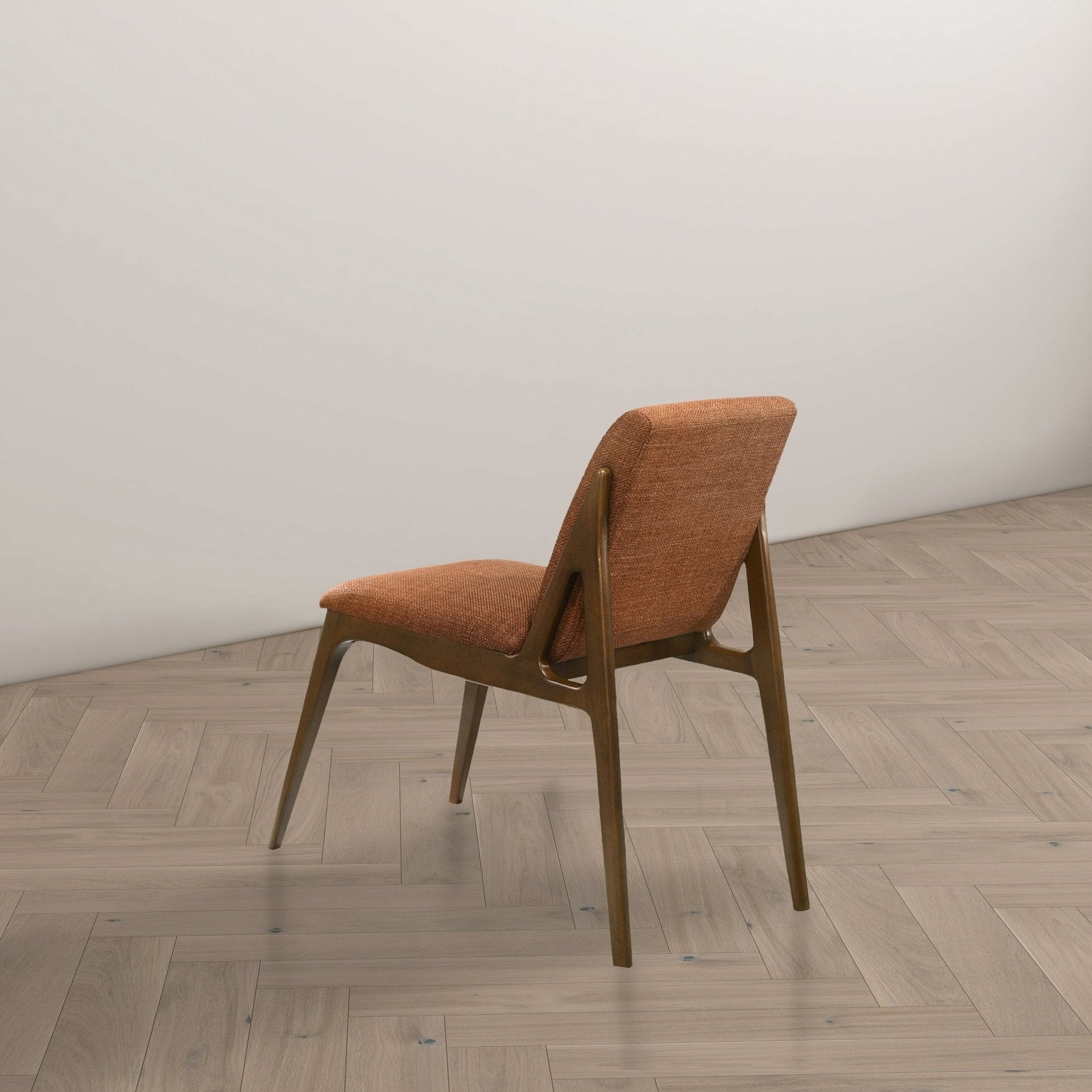 Grivelle Orange Fabric Dining Chair (Set Of 2) For Vanity, Living Room