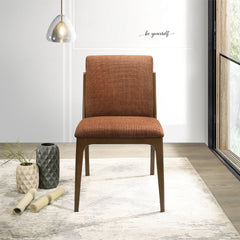 Grivelle Orange Fabric Dining Chair (Set Of 2) For Vanity, Living Room